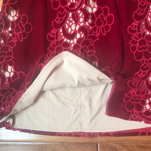 Free People x Saylor Logan Velvet Lace Mini Dress Size L - Picture 5 of 14